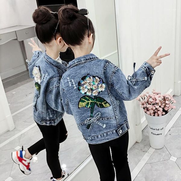 jackets girls denim jacket autumn cardigan coat floral girl kids jean outwear spring children clothes for baby 3-12 years1, Blue;gray
jackets girls denim jacket autumn cardigan coat floral girl kids jean outwear spring children clothes for baby 3-12 years1, Blue;gray