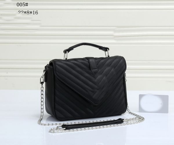 luxury bags designer handbag shaped seam pu leather ladies metal chain shoulder flap messenger bag