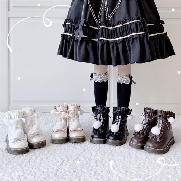 lolita woman shoes warm martin boots plus velvet 2021 new winter soft girl flat ankle cosplay high platform goth oozg, Black
lolita woman shoes warm martin boots plus velvet 2021 new winter soft girl flat ankle cosplay high platform goth oozg, Black