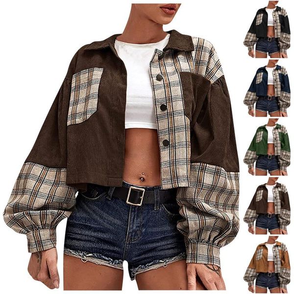 women's jackets 2021 autumn plaid jacket women overshirt long checkered woman female sleeve winter coat shirt for, Black;brown
women's jackets 2021 autumn plaid jacket women overshirt long checkered woman female sleeve winter coat shirt for, Black;brown