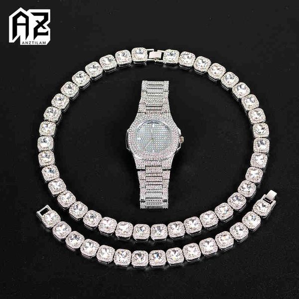 13mm width one row bling stone iced out necklace bracelet watch set for men gold silver color cuban hand chain choker jewelry, Golden;silver
13mm width one row bling stone iced out necklace bracelet watch set for men gold silver color cuban hand chain choker jewelry, Golden;silver