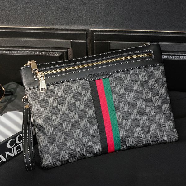 wallet 2021 business handbag lattice korean fashion street men's and women's wrist bag youth envelope, Red;black
wallet 2021 business handbag lattice korean fashion street men's and women's wrist bag youth envelope, Red;black