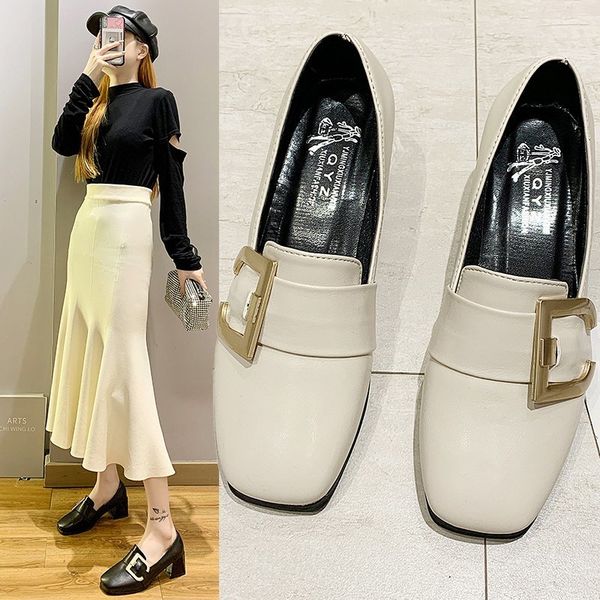2021 Spring Women Boat Shoes Med Heels Pumps Buckle Slip on Leather Shoes Square Toe Ladies Oxford Shoes zapatos mujer 8959NDress, Beige
2021 Spring Women Boat Shoes Med Heels Pumps Buckle Slip on Leather Shoes Square Toe Ladies Oxford Shoes zapatos mujer 8959NDress, Beige