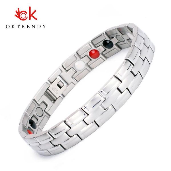 charm bracelets oktrendy stainless steel magnetic male jewelry silver plated bracelet for women men bangle classic design, Golden;silver
charm bracelets oktrendy stainless steel magnetic male jewelry silver plated bracelet for women men bangle classic design, Golden;silver