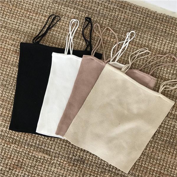 women's tanks & camis 2021 women off shoulder halter solid female vest double straps casual knitted camisole, White
women's tanks & camis 2021 women off shoulder halter solid female vest double straps casual knitted camisole, White