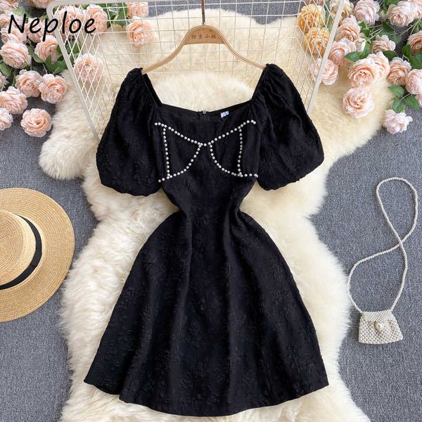 neploe sqaure collar clavicle exposed temperament dress women high waist hip a line slim vestdios short sleeve beading robe c0607, Black;gray
neploe sqaure collar clavicle exposed temperament dress women high waist hip a line slim vestdios short sleeve beading robe c0607, Black;gray