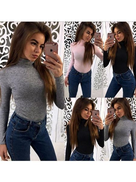 women's t-shirt style autumn/winter long-sleeved slim high-neck bottom solid color casual t-sh, White
women's t-shirt style autumn/winter long-sleeved slim high-neck bottom solid color casual t-sh, White