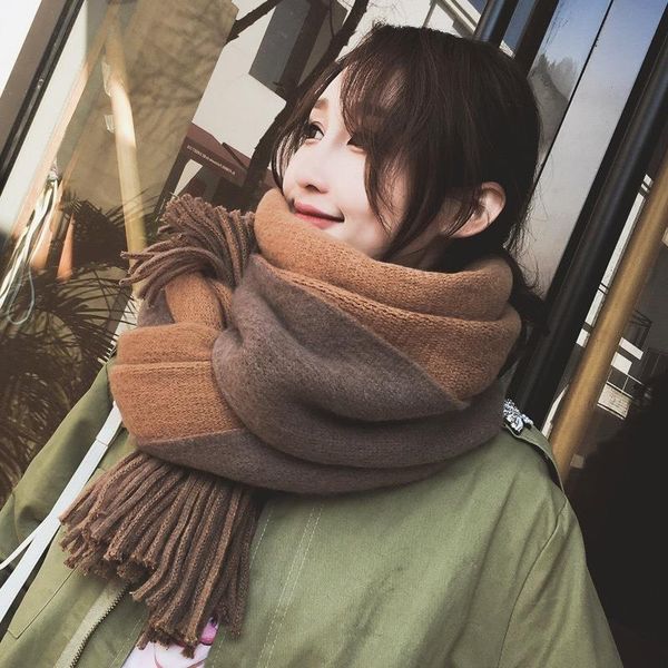scarves scarf pure color imitation cashmere thick korean women autumn and winter tassel long wild double-sided shawl, Blue;gray
scarves scarf pure color imitation cashmere thick korean women autumn and winter tassel long wild double-sided shawl, Blue;gray