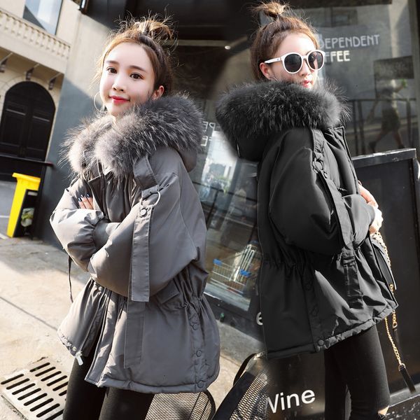 womens winter jackets and coats thicken warm big fur collar hooded jacket plus size female wadded outwear long parkas, Black
womens winter jackets and coats thicken warm big fur collar hooded jacket plus size female wadded outwear long parkas, Black