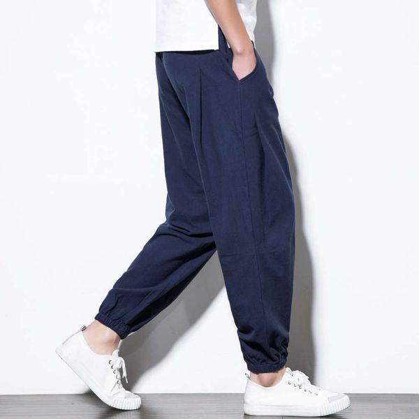 new chinese style cotton hemp casual pants in spring and summer of 2021 large size fashionable elastic men's leggings, Black
new chinese style cotton hemp casual pants in spring and summer of 2021 large size fashionable elastic men's leggings, Black