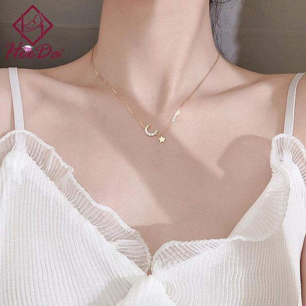 chokers 2021 women's simple joker moon necklace girls korean elegant star copper clavicle chain fashion neck accessories, Golden;silver
chokers 2021 women's simple joker moon necklace girls korean elegant star copper clavicle chain fashion neck accessories, Golden;silver