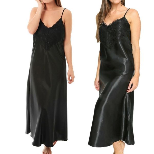 pyjamas women pajamas sleep wear ladies satin lace long nightdress nightie deep lace front lace detail lingerie, Black;red
pyjamas women pajamas sleep wear ladies satin lace long nightdress nightie deep lace front lace detail lingerie, Black;red