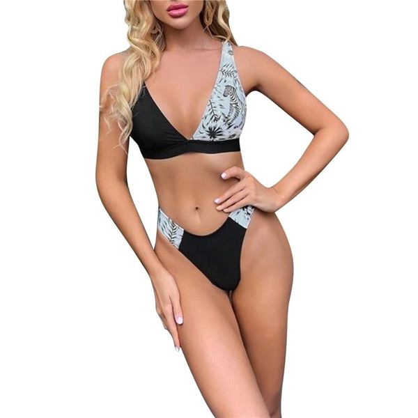 women's swimwear 2pcs summer women sleeveless color block +bottoms set for ladies swimsuit female bikini 2021 beachwear, White;black
women's swimwear 2pcs summer women sleeveless color block +bottoms set for ladies swimsuit female bikini 2021 beachwear, White;black