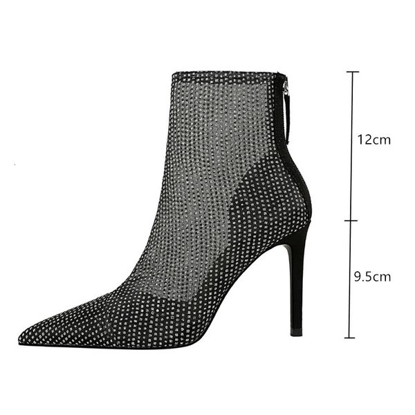 dress shoes luxury lace women boots elegant thin heeled pointed toe ankle spring autumn high heels sock female 89qf, Black
dress shoes luxury lace women boots elegant thin heeled pointed toe ankle spring autumn high heels sock female 89qf, Black