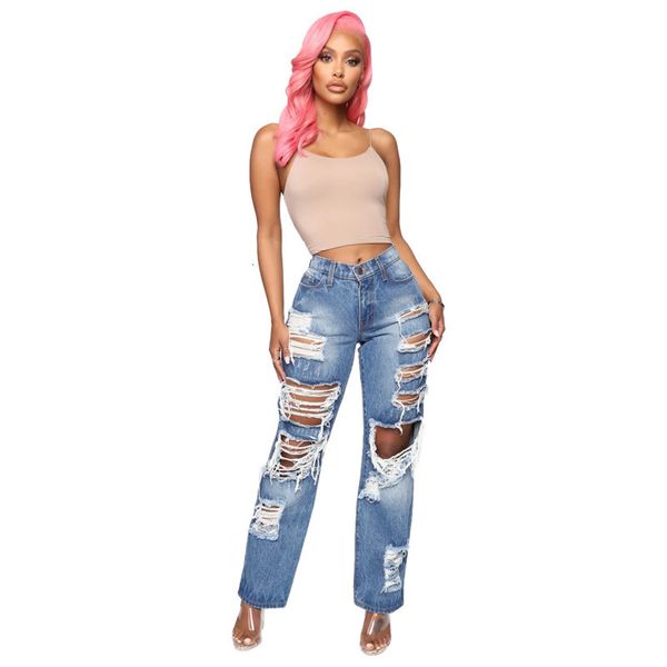 2021 new fashion personality jeans denim hole female high waist stretch slim ripped trousers women streetwear straight jean gybd, Blue
2021 new fashion personality jeans denim hole female high waist stretch slim ripped trousers women streetwear straight jean gybd, Blue