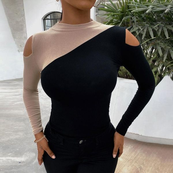 women's blouses & shirts off shoulder stitching blouse women patchwork long sleeve knitted female pullover slim fit tee shirt d25, White
women's blouses & shirts off shoulder stitching blouse women patchwork long sleeve knitted female pullover slim fit tee shirt d25, White