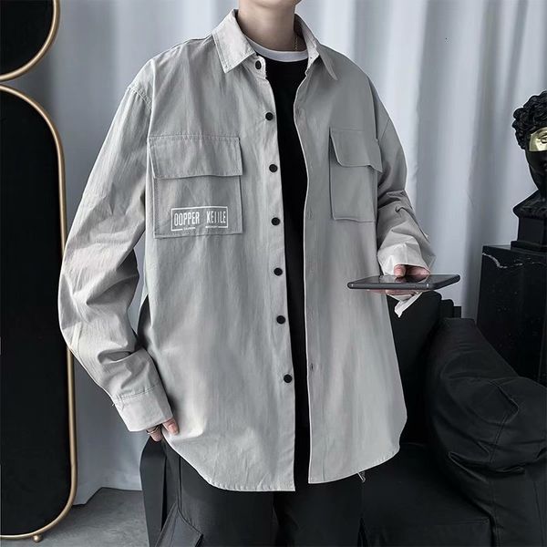 summer work clothes shirt men's long sleeve net red tide brand harajuku wind loose ruffian handsome very fairy fashion coat, Black;brown
summer work clothes shirt men's long sleeve net red tide brand harajuku wind loose ruffian handsome very fairy fashion coat, Black;brown