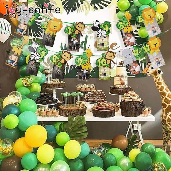 party decoration 1set animal po banner happy birthday 12 month baby shower first jungle safari theme
party decoration 1set animal po banner happy birthday 12 month baby shower first jungle safari theme