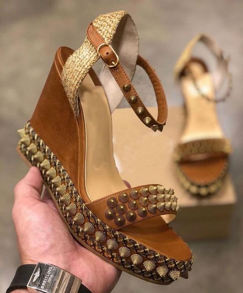 popular summer women wedges red bottom shoes cordorella ankle strap platform sandals famous ladies wedding party dress with box, Black
popular summer women wedges red bottom shoes cordorella ankle strap platform sandals famous ladies wedding party dress with box, Black