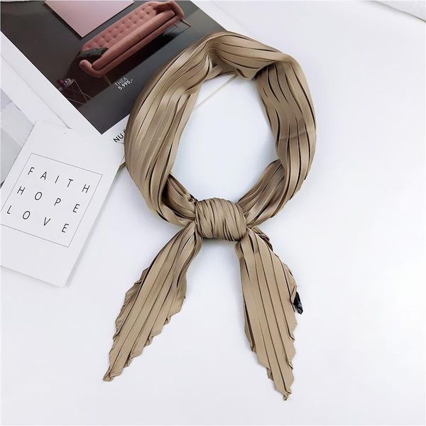scarves 2021 women's small silk square scarf solid color crinkle hair scarfs ladies pleated twill stretchy foulard neckerchief, Blue;gray
scarves 2021 women's small silk square scarf solid color crinkle hair scarfs ladies pleated twill stretchy foulard neckerchief, Blue;gray