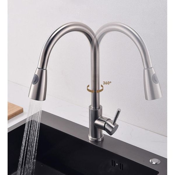 304 stainless steel kitchen faucet and cold water mixing faucet single handle single hole pullout kitchen faucet de qyldzk
304 stainless steel kitchen faucet and cold water mixing faucet single handle single hole pullout kitchen faucet de qyldzk