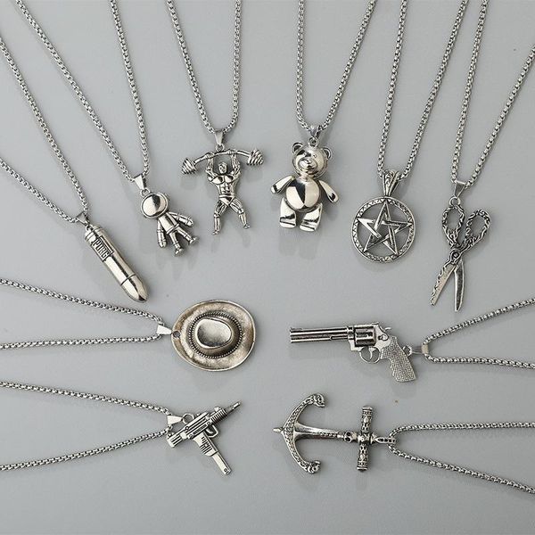 pendant necklaces titanium steel necklace men's trend clavicle chain retro european and american hip hop metal couple, Silver
pendant necklaces titanium steel necklace men's trend clavicle chain retro european and american hip hop metal couple, Silver