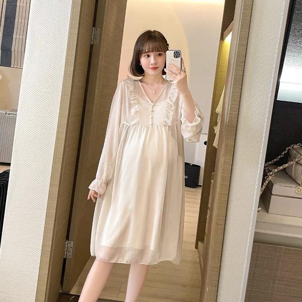 maternity dresses 2021 autumn dress v-neck plus size loose clothing can breastfeed no breastfeeding clothes, White
maternity dresses 2021 autumn dress v-neck plus size loose clothing can breastfeed no breastfeeding clothes, White
