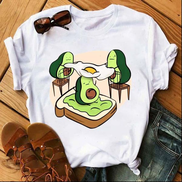 new t shirt female cartoon avocado print women t shirt casual summer short sleeved tees fashion round neck t shirt, White
new t shirt female cartoon avocado print women t shirt casual summer short sleeved tees fashion round neck t shirt, White