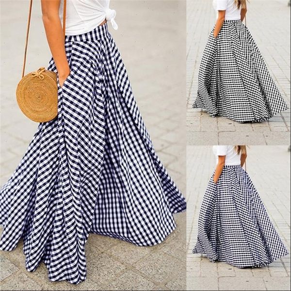 plaid pleated boho maxi women skirts vintage high waist pocket long spring summer loose ladies casual bottoms, Black
plaid pleated boho maxi women skirts vintage high waist pocket long spring summer loose ladies casual bottoms, Black