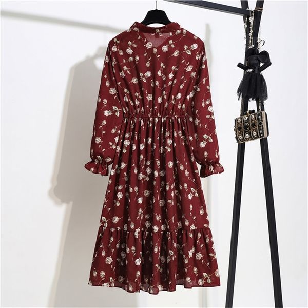 11 style beautiful fashion summer women long sleeve dress retro collar casual high waist dresses floral print chiffon clothing, Black;gray
11 style beautiful fashion summer women long sleeve dress retro collar casual high waist dresses floral print chiffon clothing, Black;gray