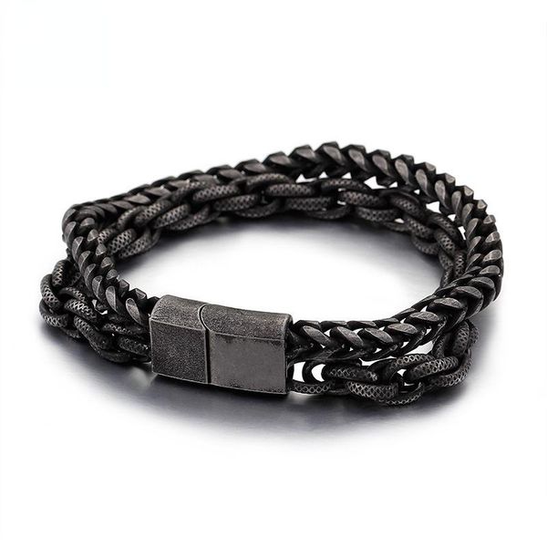 link, chain punk rock simple fashion stainless steel bracelet men titanium bracelets korean style jewelry wholesale gift, Black
link, chain punk rock simple fashion stainless steel bracelet men titanium bracelets korean style jewelry wholesale gift, Black