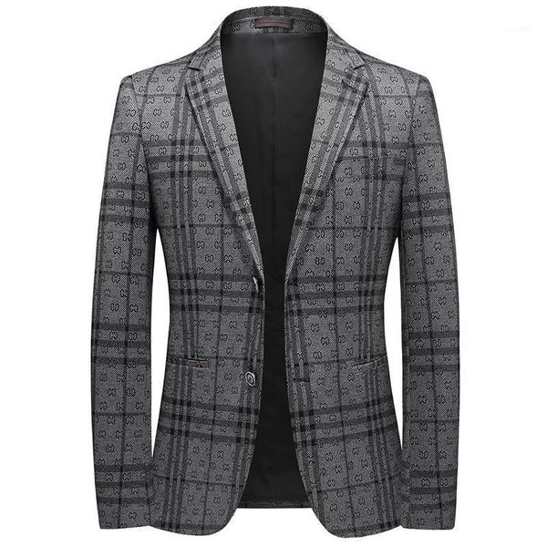 men's suits & blazers spring autumn plaid men fashion slim casual business handsome male coat, White;black
men's suits & blazers spring autumn plaid men fashion slim casual business handsome male coat, White;black