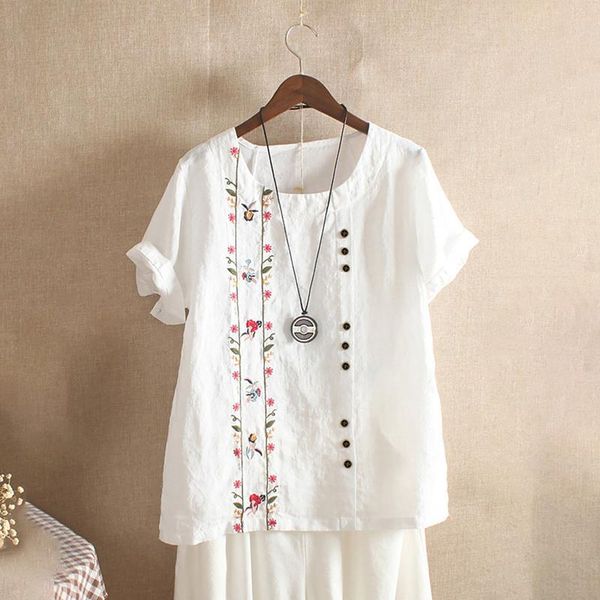 women's t-shirt women blouses cotton linen blouse 2021 summer shirts casual long sleeve button o-neck loose shirt lady plus size d7, White
women's t-shirt women blouses cotton linen blouse 2021 summer shirts casual long sleeve button o-neck loose shirt lady plus size d7, White