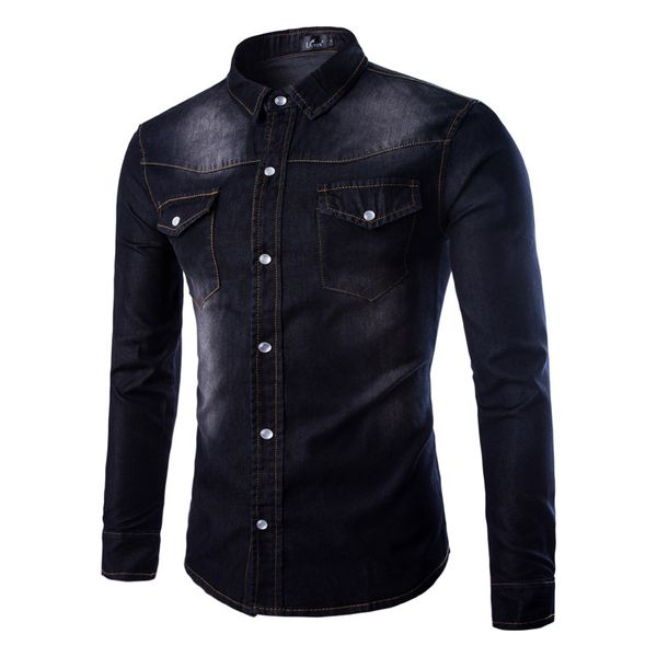 mens new denim shirts spring autumn fashion double pocket solid shirts casual slim fit shirts homme, White;black
mens new denim shirts spring autumn fashion double pocket solid shirts casual slim fit shirts homme, White;black