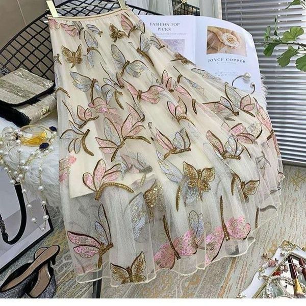 skirts 2021 spring autumn style women mesh skirt dragonfly sequin embroidery ladies casual voile appliques mid-calf y299, Black
skirts 2021 spring autumn style women mesh skirt dragonfly sequin embroidery ladies casual voile appliques mid-calf y299, Black