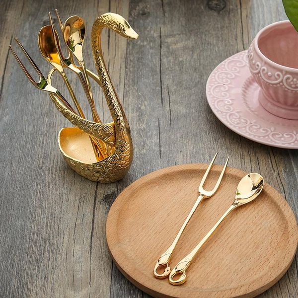 swan base holder fruit forks set stainless steel salad dessert forks spoon coffee cake tools tableware
swan base holder fruit forks set stainless steel salad dessert forks spoon coffee cake tools tableware