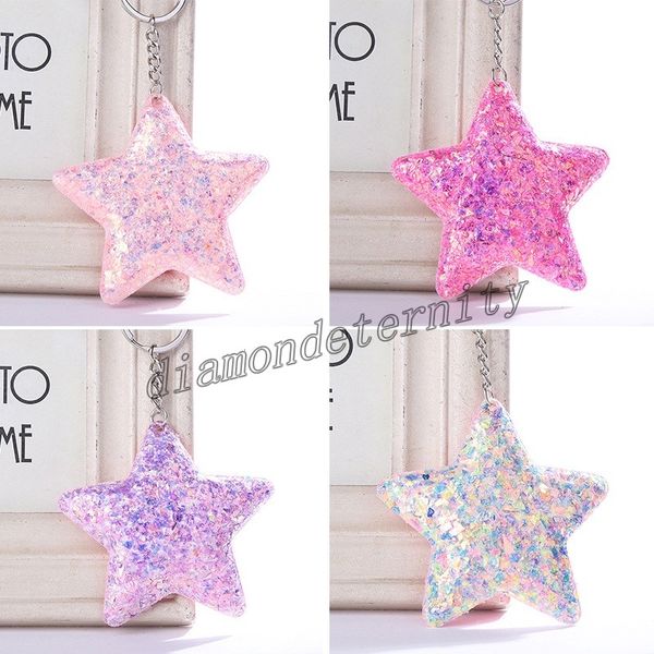 trendy five star keychain glitter sequins key chain gifts for women car handbag accessories key ring, Silver
trendy five star keychain glitter sequins key chain gifts for women car handbag accessories key ring, Silver