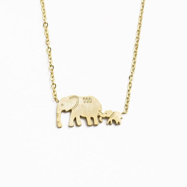 pendant necklaces good luck double elephant stainless steel gold chain animal father mother baby family jewelry collar, Silver
pendant necklaces good luck double elephant stainless steel gold chain animal father mother baby family jewelry collar, Silver