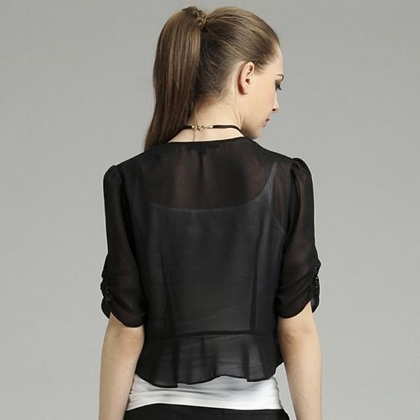women's jackets women 2021 summer thin half sleeve chiffon shawl cardigan jacket all-match short female sun protection clothing y81, Black;brown
women's jackets women 2021 summer thin half sleeve chiffon shawl cardigan jacket all-match short female sun protection clothing y81, Black;brown