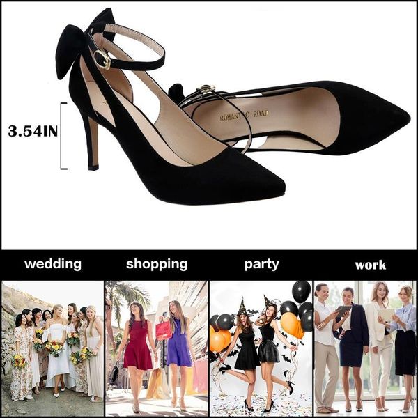 dress shoes women's 90mm pointed toe ankle strap sandals slingback pumps bow high heels kitten heel party wedding comfortable, Black
dress shoes women's 90mm pointed toe ankle strap sandals slingback pumps bow high heels kitten heel party wedding comfortable, Black