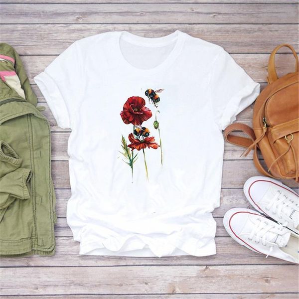women t shirt short sleeve flower bees 3d print vintage tshirts girls ladies round neck aesthetics t-shirt t-shirts, White
women t shirt short sleeve flower bees 3d print vintage tshirts girls ladies round neck aesthetics t-shirt t-shirts, White