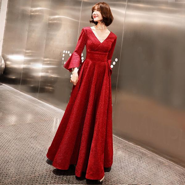 casual dresses dark red bride flare sleeve dress v-neck cheongsam oriental womens wedding party qipao elegant long robe clothes vestido xs-x, Black;gray
casual dresses dark red bride flare sleeve dress v-neck cheongsam oriental womens wedding party qipao elegant long robe clothes vestido xs-x, Black;gray