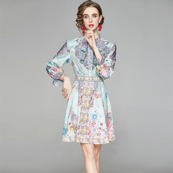 elegant bow floral printed mini dresses for women 2021 spring autumn vintage long sleeve ruffles dress femwle casual, Black;gray
elegant bow floral printed mini dresses for women 2021 spring autumn vintage long sleeve ruffles dress femwle casual, Black;gray