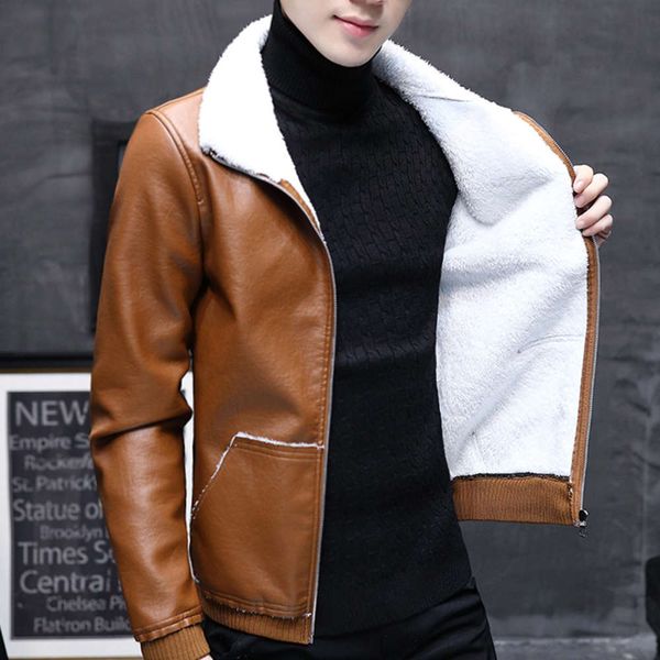 autumn and winter 2020 new large size pu leather with cashmere jacket, Black;brown
autumn and winter 2020 new large size pu leather with cashmere jacket, Black;brown