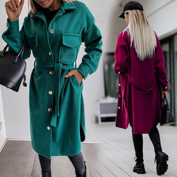 women's jackets women belt jacket autumn femme coat with turn-down collar button long sleeve casual outwear spring green, Black;brown
women's jackets women belt jacket autumn femme coat with turn-down collar button long sleeve casual outwear spring green, Black;brown