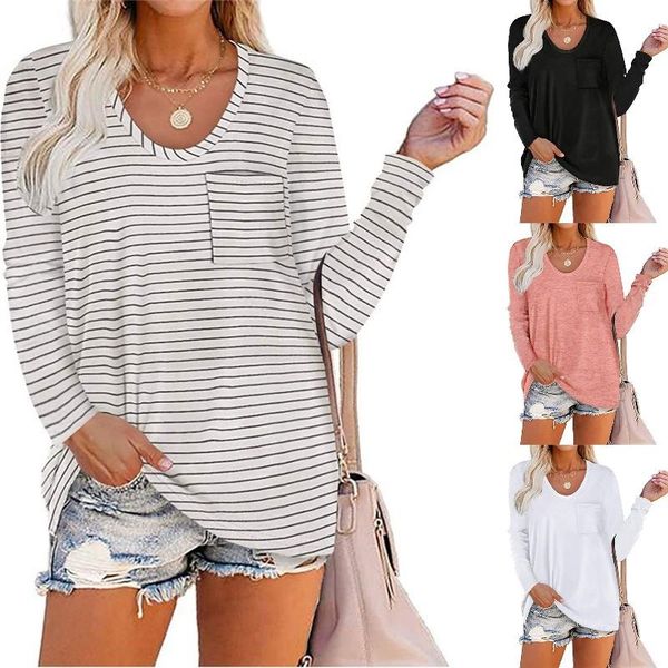 women's t-shirt solid color striped loose 2021 vintage clothes casual harajuku basic long sleeve t-shirts tunic female, White
women's t-shirt solid color striped loose 2021 vintage clothes casual harajuku basic long sleeve t-shirts tunic female, White