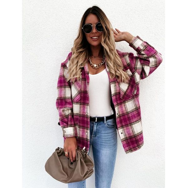 women's jackets 2021 winter cotton plaid shirt women jacket straight single breasted long sleeve female loose casual pocket coat street, Black;brown
women's jackets 2021 winter cotton plaid shirt women jacket straight single breasted long sleeve female loose casual pocket coat street, Black;brown