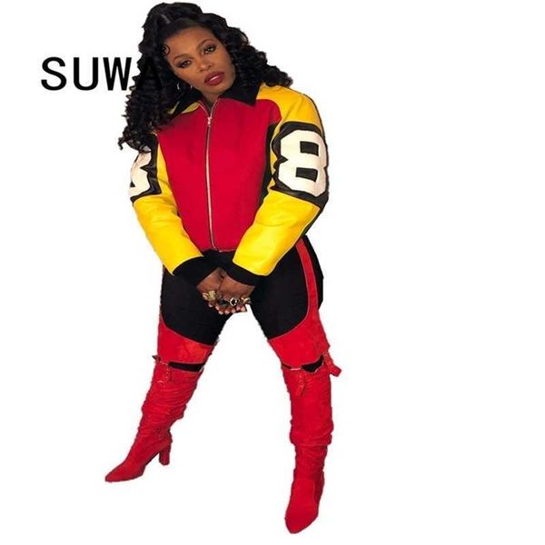 women coats and jackets winter red yellow patchwork zipper long sleeve street cool girl bf style wholesale product 210525, Black;brown
women coats and jackets winter red yellow patchwork zipper long sleeve street cool girl bf style wholesale product 210525, Black;brown