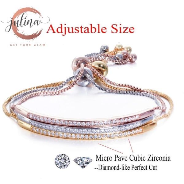 link, chain european fashion zircons adjustable bracelet bangle rose gold colour, Black
link, chain european fashion zircons adjustable bracelet bangle rose gold colour, Black