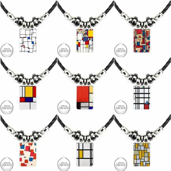 pendant necklaces for lovers girl friend gift jewelry black leather bead glass cabochon choker long necklace mondrian, Silver
pendant necklaces for lovers girl friend gift jewelry black leather bead glass cabochon choker long necklace mondrian, Silver